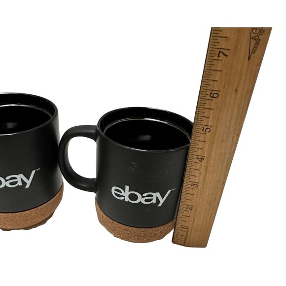 Ebay Coffee Mug Ebay Canada Seller Swag Lot 2 Black Ceramic Cork w Lids New - Picture 12 of 13